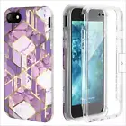 LOFTER GeoGold Case Designed for iPhone SE 2020/7/8 Case with Screen Protector