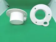 FLANGE 2 PACK 2" RIGGING HOSE PAIR WHITE OUTBOARD BOAT PAIR GROMET FUEL PORT