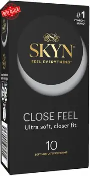 SKYN® Close Feel Ultra-Soft Non-Latex Condoms – 10 Pack (51mm Nominal Width)