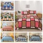 Checked Patchwork Blanket Cashmere Coverlet Couch Sofa Two Sizes Throw Rug Bed
