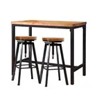 Levede 3pcs Bar Table Barstools Industrial Wood Chair Set Home Kitchen Pub