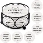 Coasters for Drinks, Funny Drink Coasters Absorbent with Holder 6 Pcs Absorbi...