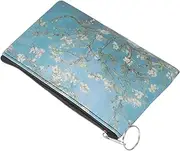 [VALICLUD] Retro Oil Painting Coin Purse Cosmetic Bags Whale Makeup Bag Clear Travel Square Pouch Toiletries Bag Key Wallet Keychain Wallet Women Coin Purse Leather