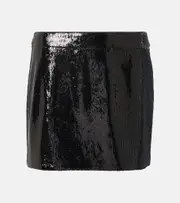 [Dolce & Gabbana] Dolce & Gabbana Sequined low-rise miniskirt AU 14 black
