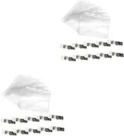 TEHAUX 2sets Bus Pass Holders Id Card Sleeves Drop-Proof Clipping Fit for Vaccination Records Student Cards 20pcs*2