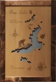 Pine Lake, WI - Laser Cut Wood Map | Wall Art | Made to Order