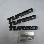 Black Matte TURBO Metal Grille Emblem + 2x Badge Decal Sticker Tailgate 3D Trunk (for: MG)