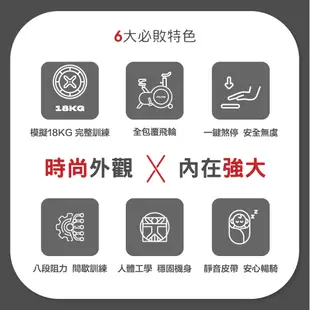 WELLCOME好吉康 【送組裝】 V6 城市旅行者飛輪健身車 八段阻力 動感單車自行車 全包覆式飛輪車 平板