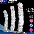 Glass Realistic Dildo Large Anal Plug Butt Thruster Vagina Women Adult Sex Toy