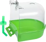 HOMOBABE Bird Bath for Cage Small Bird Cube Pet Bird Bathtub Parrot Bath Tub Parrot Supplies Parakeet Bath for Inside Cage Reusable Bird Bathtub Bird Tub Abs Light Green