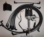 small cap DODGE 1973-1978 400 BLACK HEI Distributor, Coil + Spark Plug Wires USA