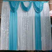 Drapes Swag Silk Fabric Decoration Blue Nice Fold Wedding Stage Backdrop