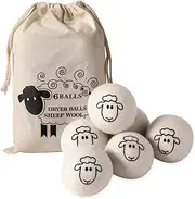Dryer Balls Laundry Reusable, XL Wool Dryer Balls Cute, Fabric Softener Ball, Large Dryer Balls with Animal Pattern, Organic Wool - Dry 1000+ Loads(6 Pack Sheep Printed Lamb Pattern 6 Pcs