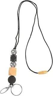 LIGHTAOTAO Wood Bead Id Card Lanyard with Badge Clip Stylish Neck Chain for Women and Name Tag Holder for Easy Access to Id Cards and Keys