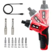 3.6V Lithium Cordless Screwdriver Drill Set Folding Handle USB Charging compact