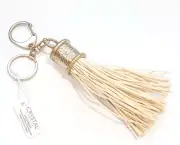 Tassel Key Chain, Handbag Accessory, Color: Gold, Cream