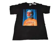 Nacho Libre T Shirt M Black 2005 Jack Black Movie Promo Wrestling vintage NOS