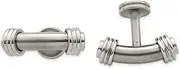 [JewelryWeb] 21mm Titanium Laser textured and Steel-Laser Texture Polished Cufflinks