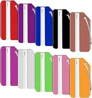 Modixun 10pcs Colorful Aluminum Alloy Luggage Tags for Suitcase Baggage Handbag, Metal Bag Tags with ID Label, Luggage Identifier for Travel Essentials, Style A