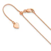 22 Inch Sterling Silver Rose Gold-Plated Adjustable .85mm Box Chain
