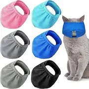 6 Pcs Cat Muzzle for Grooming, Breathable Mesh Muzzles, Gentle and Soft Muzzle, Colorful Cat Mouth Guard Muzzle for Anti Biting Chewing Grooming (Multiple Colors, One Size)