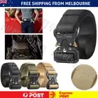 Mens Canvas Outdoor Tactical Belt Heavy Duty 130cm Web Strap Waistband AU