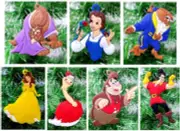 Disney's Beauty and The Beast 7 Piece Christmas Ornament Set NEW Belle, Beast,