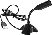 USB Desktop Microphone 360° Adjustable Microphone Support Voice Chatting Recording Mic for PC with a USB Port Black One Size