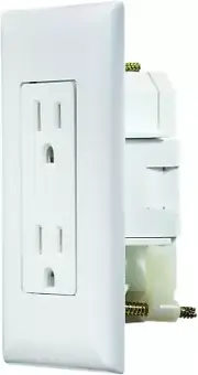 RV Designer S811 Self Contained Dual Outlet with Cover Plate White AC Electrical