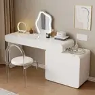 Alayna Vanity Table with Stool and Mirror/Dressing Table/White Dresser/Acrylic