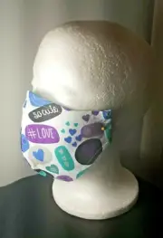 #Love #So Cute with Hearts Protective Reusable Adult Face Mask 100% Cotton