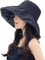 [Caviotess] Women Summer Rain Hat UV UPF 50 Sun Protection Wide Brim Hat Sun Hat Foldable Bucket Hat