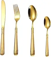 MUCKLILY Dinnerware Stainless Steel Cutlery Set 4pc Home Supplies Simple Tableware BBQ Party Utensils