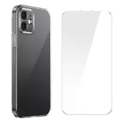 BASEUS Crystal Series for iPhone 12 6.1 inch Hard PC Clear Phone Case Cover with Tempered Glass Film
