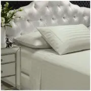 Royal Comfort 1200 Thread Count Damask Stripe Cotton Blend Sheet King Set Silver