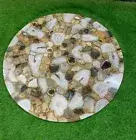 Mix Agate Coffee Table Top, Agate Geode Round Table Top, Handmade Furniture Deco