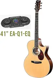 Enya Q1 Series Spruce and Rosewood Acoustic Guitar with Premium Gig Bag Mahogany - 41" Size - includes pickup