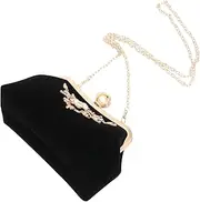 [BESTYASH] Plush Fabric Evening Bag Women Handbag Clutch Rhinestones Purse for Wedding Banquet