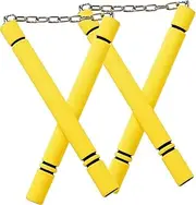Steel Chain Safety Foam Rubber Training Nunchaku for Kids and Beginners, Martial Arts Ninja 2pcs