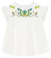 [Bonpoint] Bonpoint Althea embroidered cotton top Y 8 white