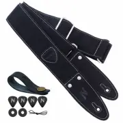 Guitar Strap, 2" Full Grain Leather Guitar Straps with Pick Pocket for Bass, ...