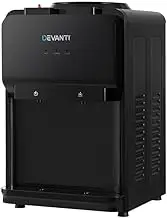 Devanti Water Dispenser Top Loading Cooler for Office Home Living Room Indoor, Mains Bottle Container Stand Cold Hot Tap Filter Chiller, Freestanding Black 2 Temperature Settings