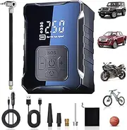 7 in 1 Portable Tire Inflator Air Compressor, 150PSI Cordless Air Pump with Digital Pressure Gauge, Fast Inflation for Cars, Bikes, Motorcycles, and Sports Balls