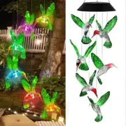 Colored Bird USA Color-Changing Solar Power Wind Chimes Yard Home Garden Decor