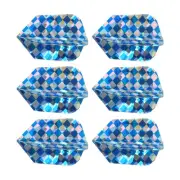 6Pcs Dart Shaft Rings,PET Unique Design Dart Accessory(Pale Blue Silver Tone)