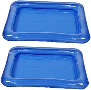 CIYODO 2pcs Swimming Pool Dollhouse Accessories Pool Float Tray Mini Dollhouse Decor Summer Pool Portable Pool Inflate Tray Blue