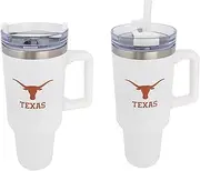 Desert Cactus University of Texas Longhorns UT Austin Large Insulated Stainless Steel Handle Lid Straw Reusable Double Walled Cup Hot Cold Drinkware Laser Etched (40oz Ounce Rally Tumbler Design C)