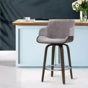 NEW MyBar Velvet Bar Stool Swivel Grey/Wood