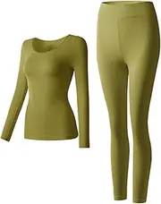 [YRTUOP] Thermal Underwear for Women - Long Sleeve Base Layer Set Top Bottom,Skiing Winter Warm Top & Bottom, Long Johns Base Layer for Cold Weather