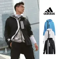 在飛比找蝦皮商城優惠-Adidas WND 黑/白/藍 連帽外套 防風 夾克 運動